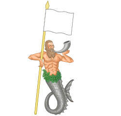 Figure Of Poseidon With Flag