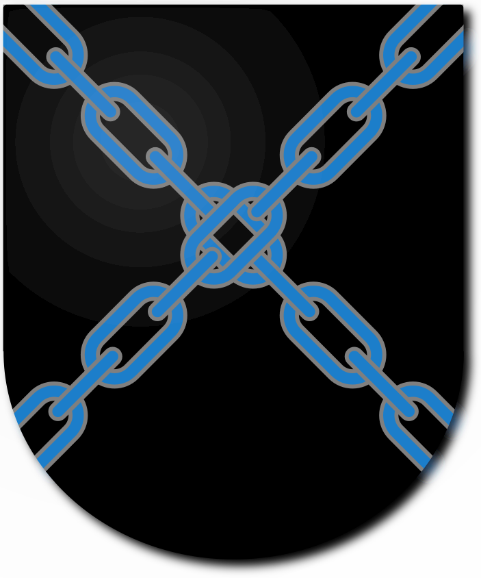 Crossed Chains extending beyond the shield