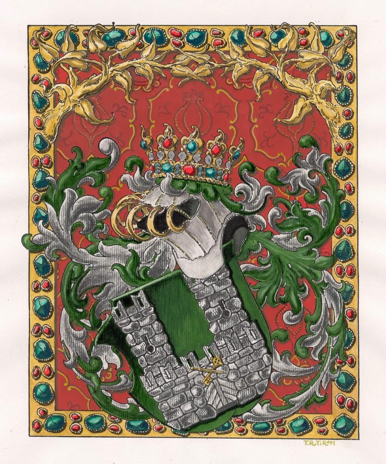 Coat of arms of the Moldavian boyars Miclescu (2003) - artist Tudor-Radu TIRON