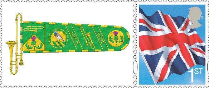 Laird K's first stamp to celebrate his new flag, 1st Class Royal Mail.......legal tender too! Flag meets Flag :-)