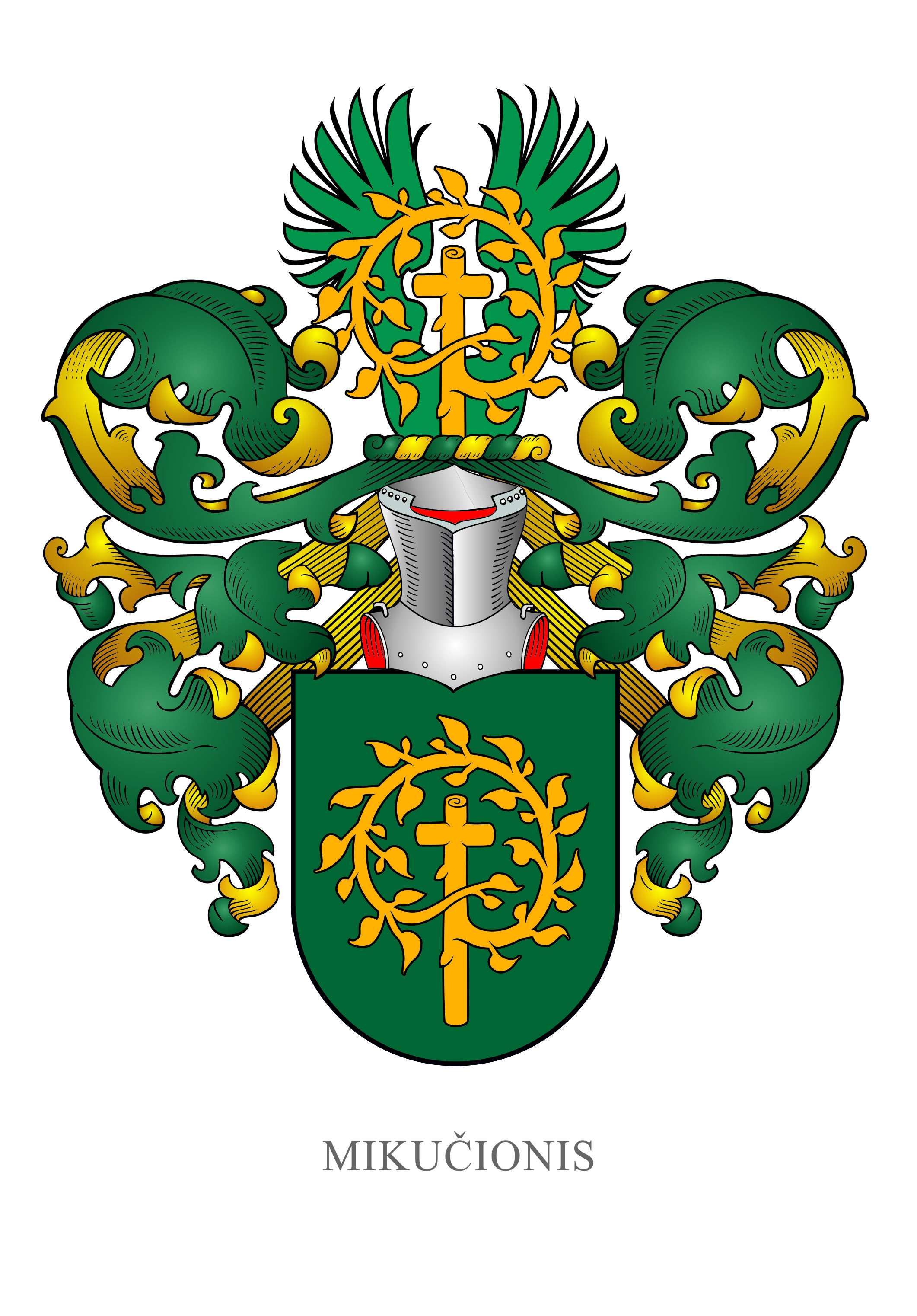 These are arms by another artist. Ignoring the fact that it has a name across the bottom, indicating some degree of ignorance, the emblazonment is quite elegant. The blazon might be a challenge however. Here is what I came up with for the blazon of the shield: